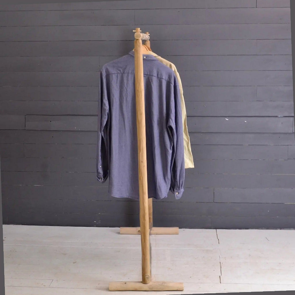 Handcrafted Natural Chestnut Standing Garment Rack