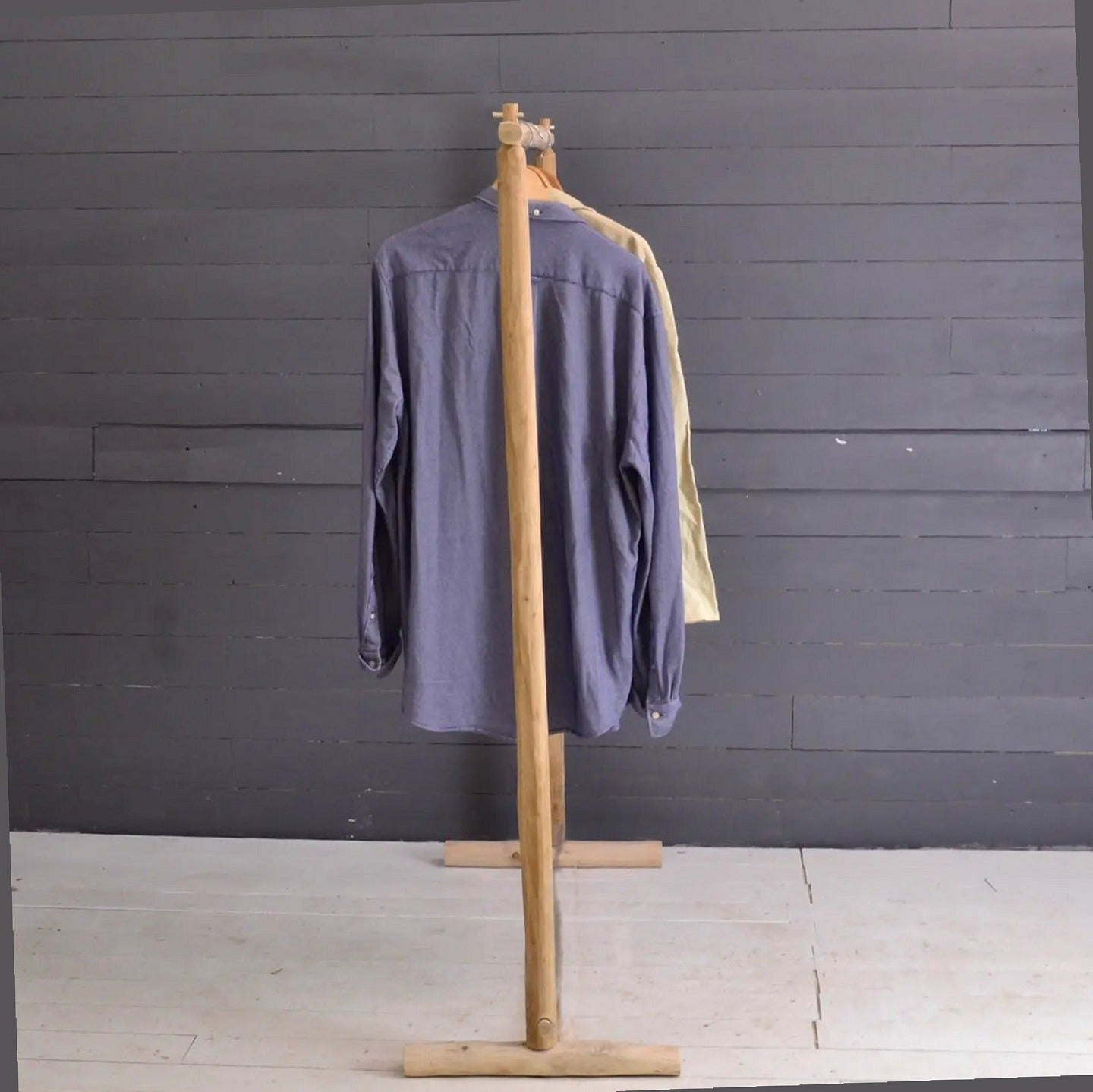 Handcrafted Natural Chestnut Standing Garment Rack