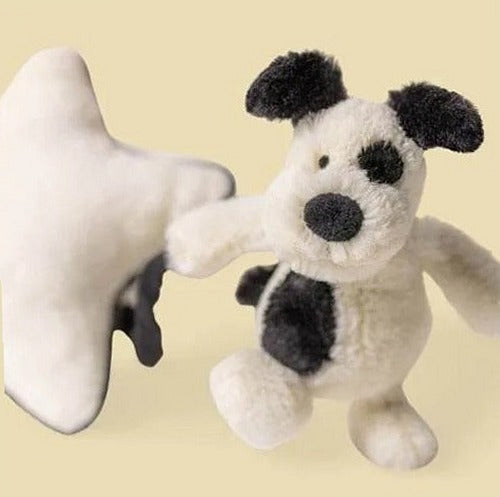 Bashful Black & Cream Puppy Musical Pull