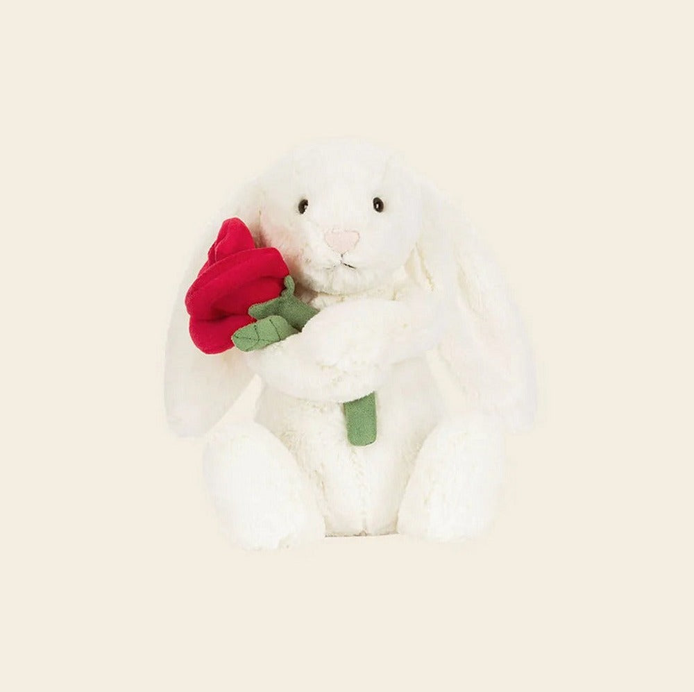 Cream Bunny with Rose