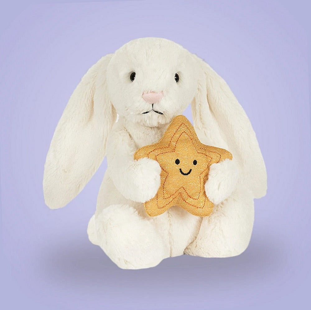 Cream Bunny with Star – soft plush toy